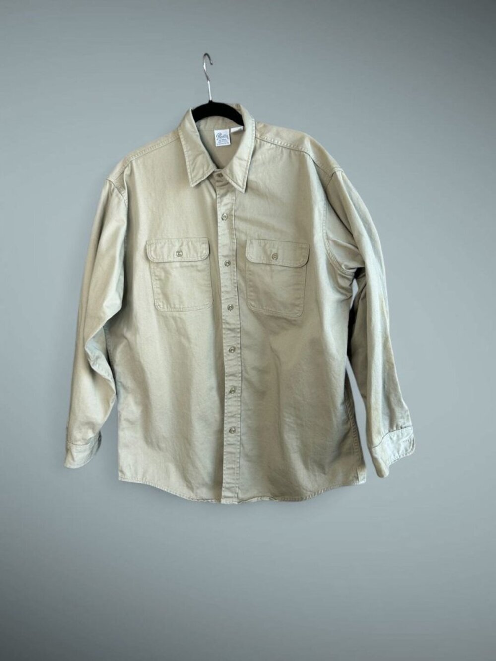 Prentiss Men's Heavy Work Shirt Khaki USA Made XL Tall